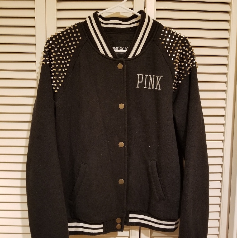 PINK by VS Studded Varsity Jacket M